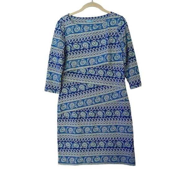 J. McLaughlin Nicola Dress Blue Green Women's Size Medium Excellent very gently - Picture 2 of 8